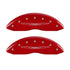 MGP 4 Caliper Covers Engraved Front & Rear Style 2/Chrysler Wing Red finish silver ch