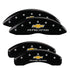 MGP 4 Caliper Covers Engraved F & R Chevy Racing Black Finish Silver Char 2012 Chevrolet Camaro