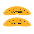 MGP 4 Caliper Covers Engraved Front & Rear I-Vtec Yellow Finish Black Char 2017 Acura ILX