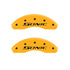 MGP Front set 2 Caliper Covers Engraved Front Sonic Yellow finish black ch
