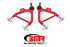 BMR 79-93 Fox Mustang Lower A-Arms (Coilover Only) w/ Adj. Rod End and Tall Ball Joint - Red