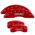 MGP 4 Caliper Covers Engraved Front & Rear GMC Red finish silver ch