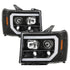 Spyder 07-13 GMC Sierra 1500-3500 Ver 2 Proj Headlights - DRL LED - All Blk PRO-YD-GS07V2-LBDRL-BKV2