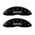 MGP 4 Caliper Covers Engraved Front & Rear GMC Black finish silver ch