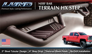 Lund 16-19 Toyota Tacoma Crew Cab Terrain HX Step Nerf Bars - Black