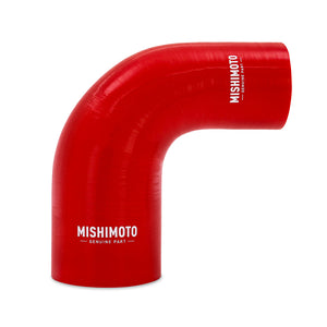 Mishimoto Silicone Reducer Coupler 90 Degree 2.5in to 3.25in - Red