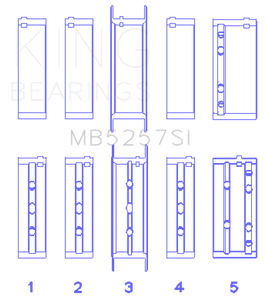 King Engine Bearings General Motors 379/V8 Ohv (Size +0.25mm) Main Bearing Set