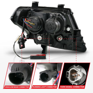 ANZO 09-20 Nissan Frontier Chrome Projector Plank Style DRL w/ Switchback & Sequential LED DRL
