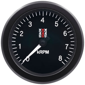 Autometer Stack Sport 88mm 0-8K RPM Tachometer - Black