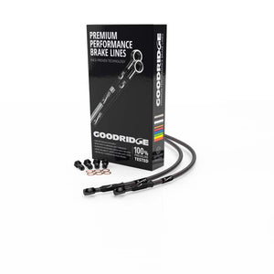 Goodridge 82-83 Kawasaki Z550H1-H2 (GPZ) Carbon Rear SS Brake Lines w/Black Fittings