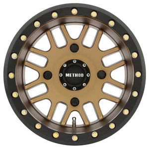 Method MR406 UTV Beadlock 14x10 5+5/-2mm Offset 4x156 132mm CB Method Bronze w/Matte Blk Ring Wheel