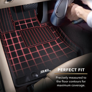 3D MAXpider 2015-2020 Ford Edge Kagu 1st & 2nd Row Floormats - Black