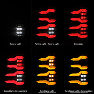 AlphaRex 09-18 Dodge Ram Luxx-Series LED Tail Lights Black w/ Activation Light & Sequential Signal