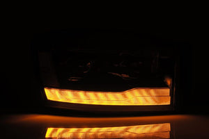 AlphaRex 06-08 Dodge Ram 1500HD LUXX LED Projector Headlights Plank Style Chrome w/Seq Signal/DRL