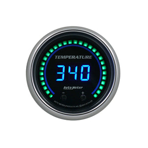 Autometer 52.4mm Black Switchable 60-340 Degrees F / 40-170 Degrees C Cobalt Elite Digital Gauge