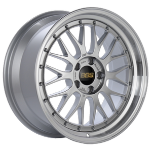 BBS LM 18x9 5x114.3 ET42 Diamond Silver Center Diamond Cut Lip Wheel - 82mm PFS/Clip Required