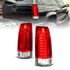 ANZO 88-99 Chevy C/K1500/2500/3500 Full LED Light Tube Taillights Chrome Housing Red/Clear Lens