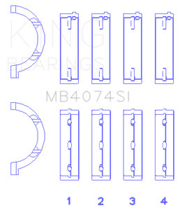 King Engine Bearings Chrysler 2.7L (Size +0.25mm) Main Bearing Set