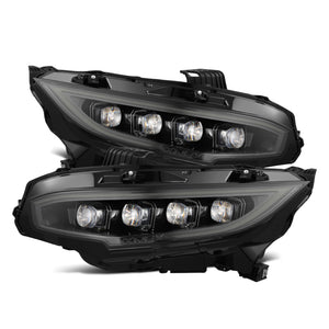 AlphaRex 16-21 Honda Civic NOVA-Series LED Proj Headlights Alpha-Black w/Actv Lgt & Seq.Sig / SB DRL