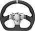 NRG Carbon Fiber Flat Bottom Steering Wheel (320mm) Silver CF Center w/Silver Stitch/Center Mark
