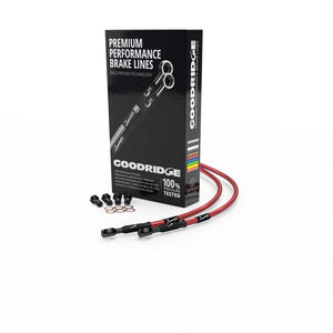 Goodridge 11-13 Aprilia Tuono V4R/APRC Red Front SS Brake Lines w/Black Fittings