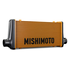 Mishimoto Universal Carbon Fiber Intercooler - Gloss Tanks - 450mm Black Core - S-Flow - GR V-Band