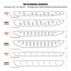 Go Rhino RB10 Slim Running Boards - Universal 87in. - Bedliner Coating