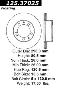 Stoptech 89-94 Porsche 911 Cryostop Premium High Carbon Rotor - Front