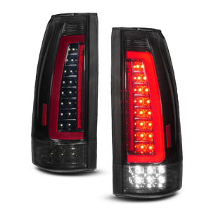 ANZO 88-99 Chevy/GMC C/K1500/2500/3500 Full LED Light Tube Taillights Black Housing Smoke Lens