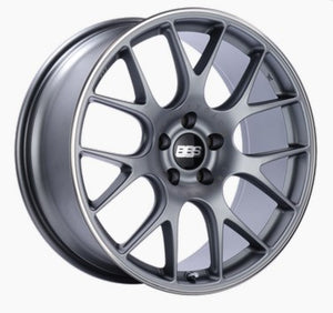 BBS CH-R 19x8.5 5x112 ET32 Satin Titanium Polished Rim Protector Wheel -82mm PFS/Clip Required