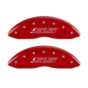 MGP 4 Caliper Covers Engraved Front & Rear Gen 5/SS Red finish silver ch