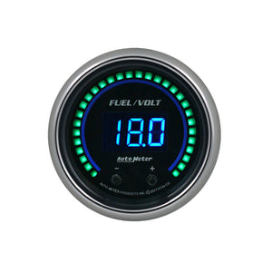 Autometer 52.4mm Black Switchable 0-100 Fuel Level / 8-18V Voltmeter Cobalt Elite Digital Gauge