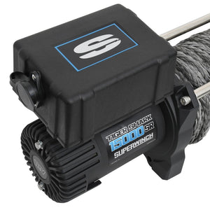 Superwinch 15000 LBS 12V DC 15/32in x 78ft Synthetic Rope Tiger Shark 15000SR Winch