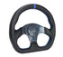 NRG Carbon Fiber Steering Wheel (320mm) Blue CF Center w/Blue Stitch Blue Center Mark Flat Bottom