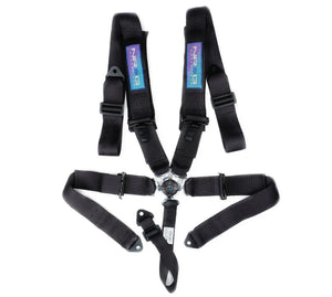 NRG SFI 16.1 5PT 3in Seat Belt Harness with Pads / Latch Link - Black