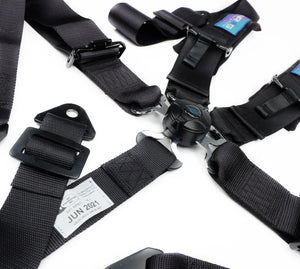 NRG SFI 16.1 5PT 3in Seat Belt Harness with Pads / Latch Link - Black