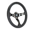 NRG Light Weight Gaming Steering Wheel - 350mm 3 Black Chrome Spokes Perforated Leather