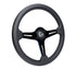 NRG Light Weight Gaming Steering Wheel - 350mm 3 NeoChrome Silver Spokes Perforated Leather