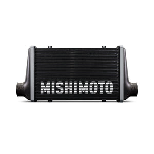 Mishimoto Universal Carbon Fiber Intercooler - Gloss Tanks - 450mm Black Core - S-Flow - BL V-Band