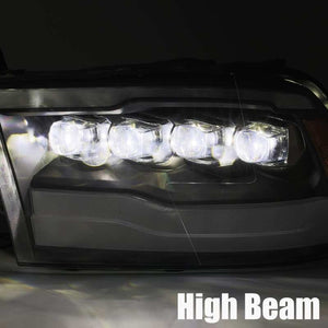 AlphaRex 09-18 Dodge Ram 1500HD NOVA LED Projector Headlights Plank Style Design Chrome w/DRL