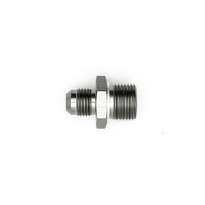 DeatschWerks 6AN Male Flare to M18 X 1.5 Male Metric Adapter (Incl Crush Washer) - Titanium