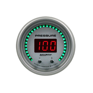 Autometer 52.4mm Silver Switchable 0-1600 PSI/0-110 BAR Fluid Pressure UltraLite Elite Digital Gauge