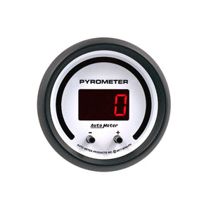 Autometer 52.4mm White Two Channel 0-2000 Degree Pyrometer (EGT) Phantom Elite Digital Gauge