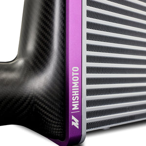 Mishimoto Universal Carbon Fiber Intercooler - Gloss Tanks - 525mm Gold Core - C-Flow - C V-Band