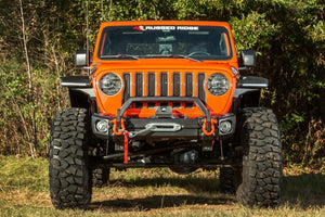 Rugged Ridge 18-22 Jeep Wrangler JL/JT Grille Arcus Front Bumper Stamped Steel Overrider Bar