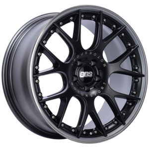 BBS CH-RII 22x11.5 5x112 ET38 Satin Black Center Platinum Lip SS Rim Protector Wheel - 82mm PFS Req.