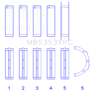 King Engine Bearings Ford 281 4.6L Sohc 16V (Size +.026mm) Main Bearing Set