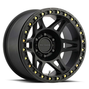 Method MR106 Beadlock 17x9 -44mm Offset 8x6.5 130.81mm CB Matte Black w/BH-H36125 Wheel