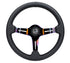 NRG Light Weight Gaming Steering Wheel - Splitz NeoChrome Silver Spokes Perforated Leather
