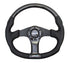 NRG Carbon Fiber Steering Wheel (350mm) Oval Shape w/Black Carbon & Leather Trim